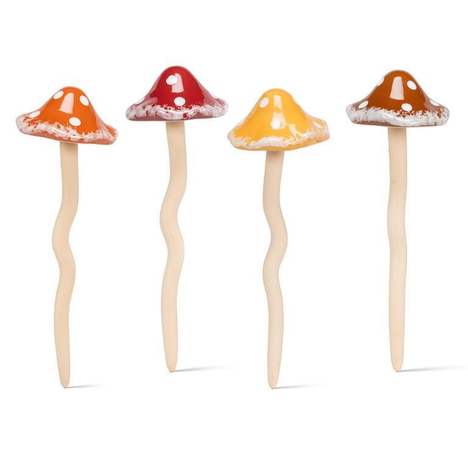 Large Wobbly Dot Mushroom Stake - Ceramic 10.5" - Individual (Ships in a random colour)