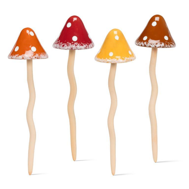 XL Wobbly Speckled Mushroom Stake - Ceramic 14" - Individual (Ships in a random colour)