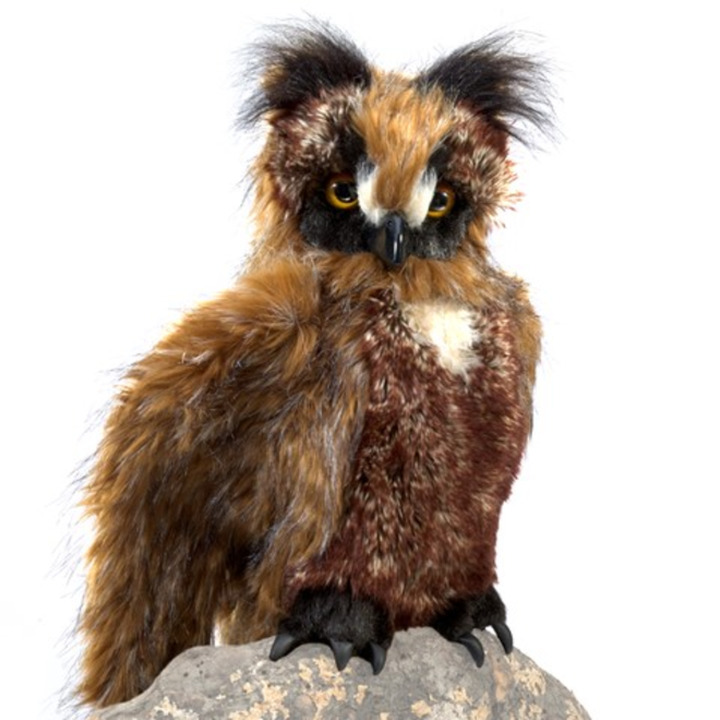 Folkmanis Puppet - Blinking Great-Horned Owl