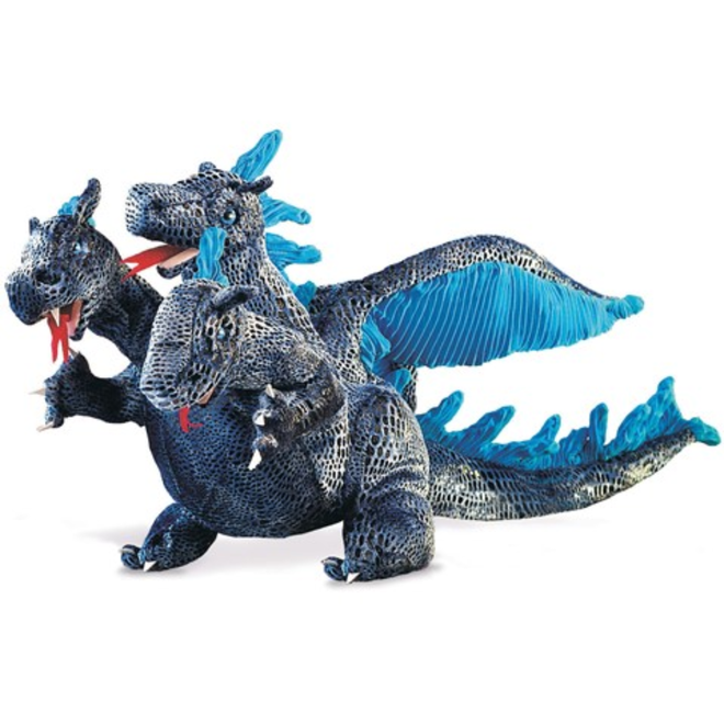 Folkmanis - Blue Three-Headed Dragon