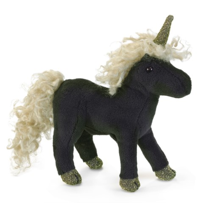 Folkmanis Mini Black Unicorn Finger Puppet