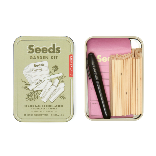 Kikkerland Seeds Garden Kit - Seed Bags & Markers