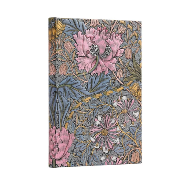 Paperblanks Hardcover Journal - Morris Pink Honeysuckle - MIDI, LINED
