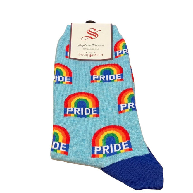 Socksmith Socks - S - Rainbow Pride - Blue Heather, Size 9-11