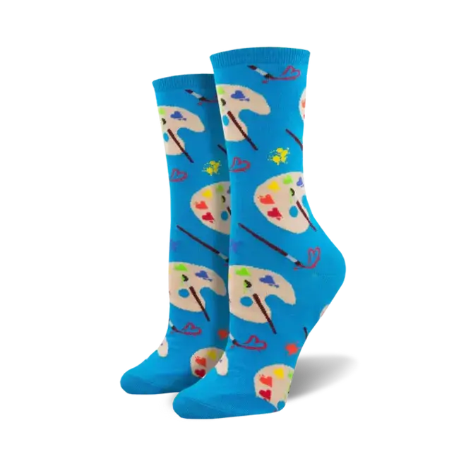 Socksmith Socks - S - Lovely Art - Blue, Size 9-11