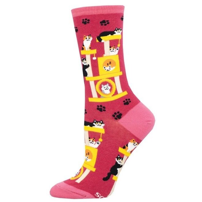 Socksmith Socks - S - Cool Cats Club - Pink, Size 9-11