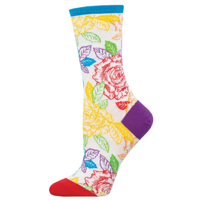 Socksmith Socks - S - Gay Roses - Multi, Size 9-11