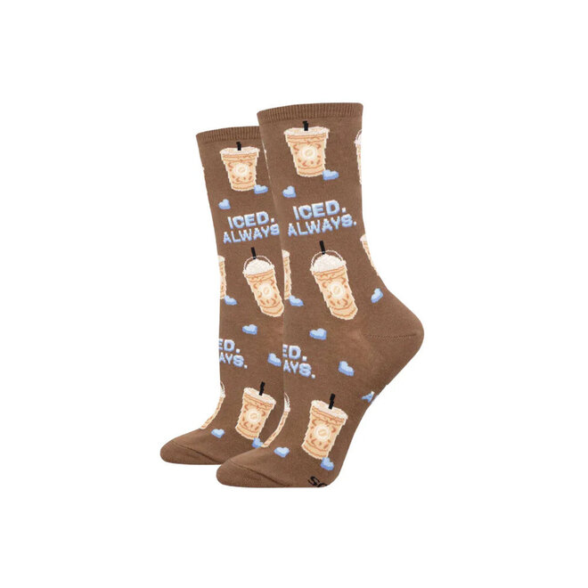 Socksmith Socks - S - Iced Always - Brown, Size 9-11