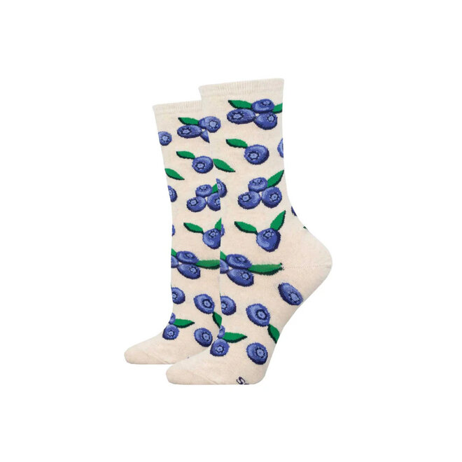 Socksmith Socks - S - Blueberries - Ivory Heather, Size 9-11