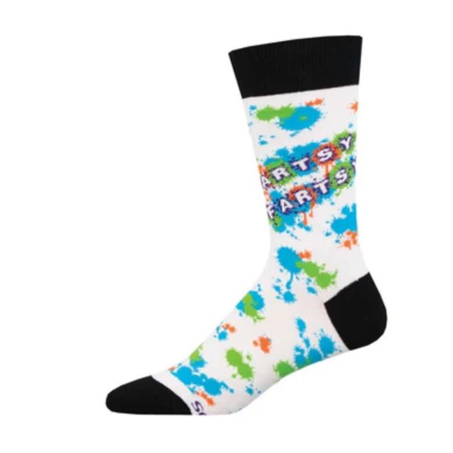Socksmith Socks - L - Artsy Fartsy - White, Size 10-13