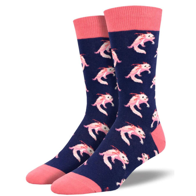Socksmith Socks - Axolotl, Navy - L/XL
