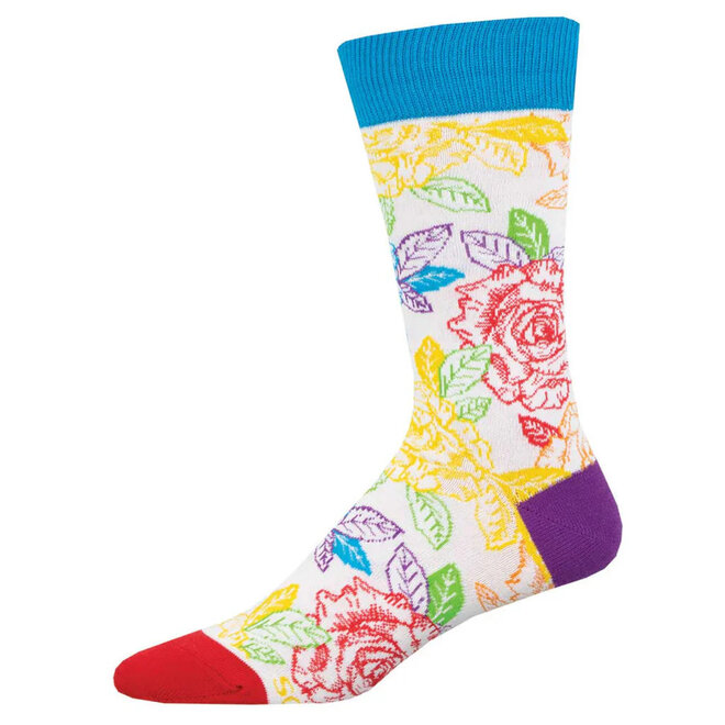 Socksmith Socks - L - Gay Roses - Multi, Size 10-13