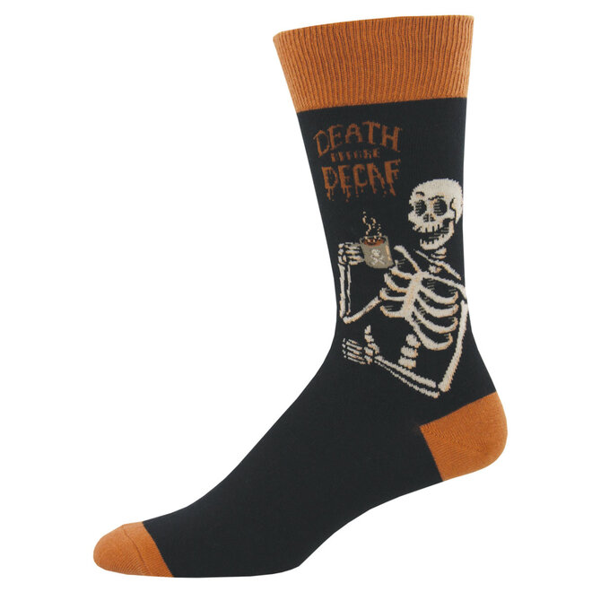 Socksmith Socks - Death Before Decaf, Black - L/XL
