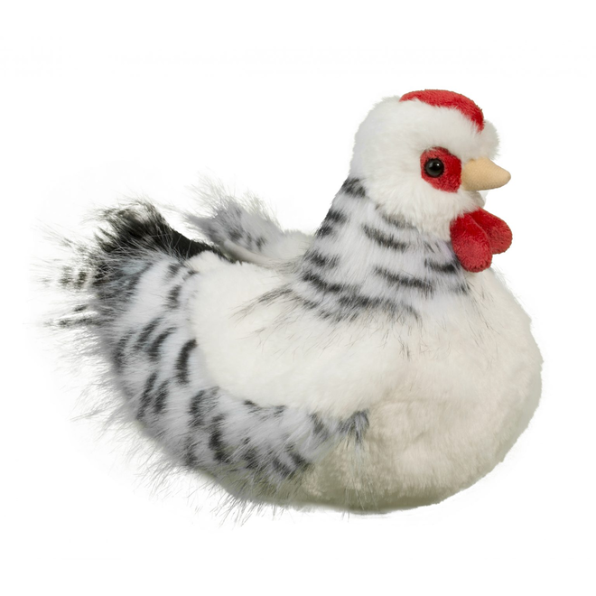 Douglas Cuddle Toy Plush - Salty Black & White Hen