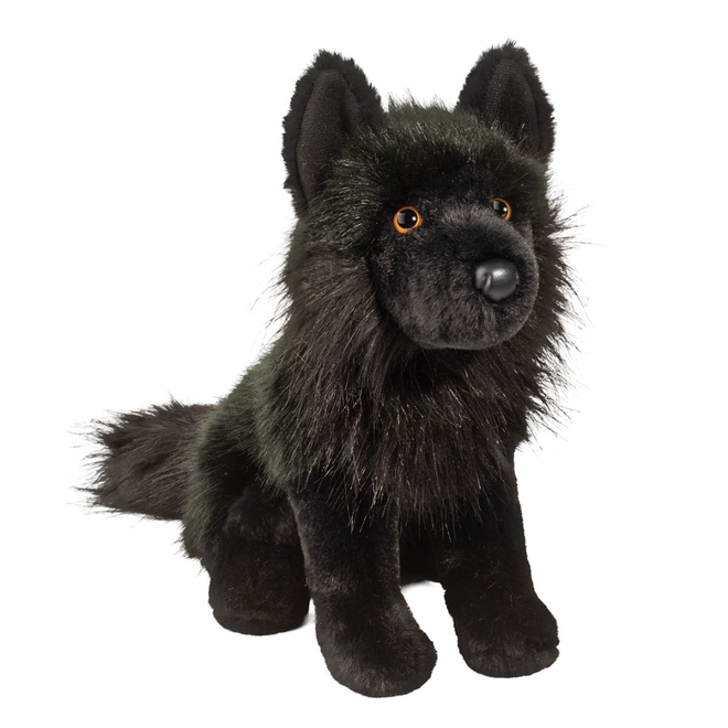 Douglas Cuddle Toy Plush Vilkas Sitting Black Wolf