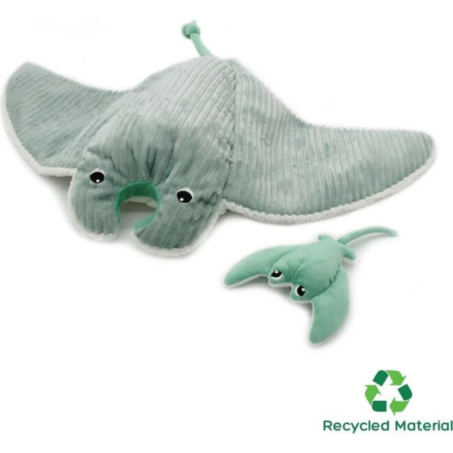 Les Ptipotos: Mom & Baby Plush - Mentalou The Manta Ray, Mint