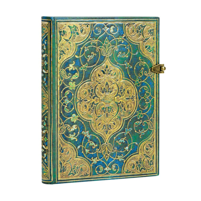 Paperblanks Hardcover Journal - With Clasp - Turquoise Chronicles - MIDI, LINED