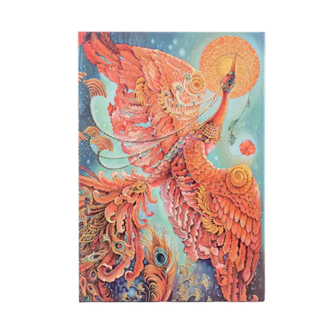 Paperblanks Hardcover Journal - Birds of Happiness: Firebird - Midi, Unlined