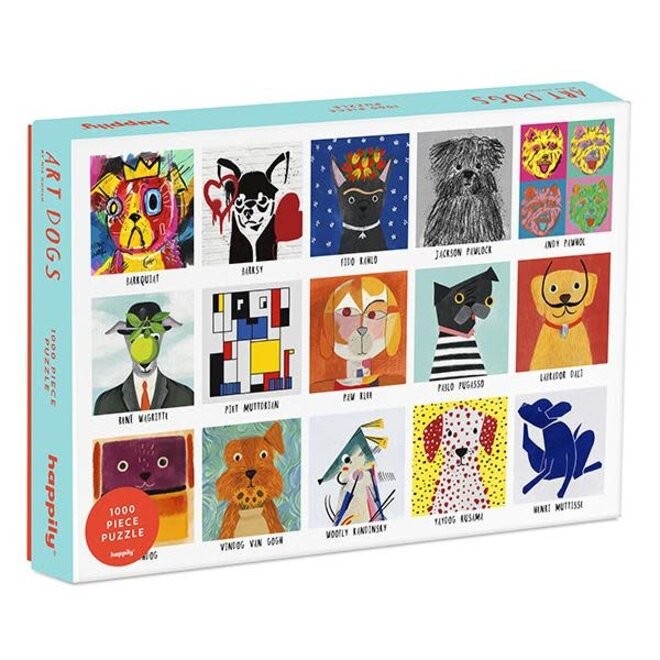Happily 1000pc Puzzle - Art Dogs