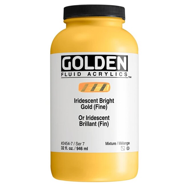 Golden Fluid Acrylics Iridescent Bright Gold (Fine) Series 7 - 32oz