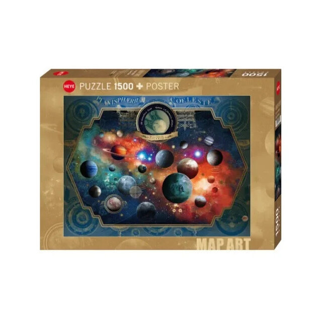 Heye Puzzle 1000pc - Map Art - Space World