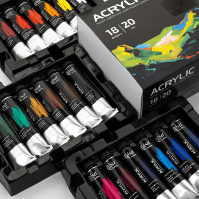 Rosa Gallery Acrylic Set of 18 Colours - 20ml each