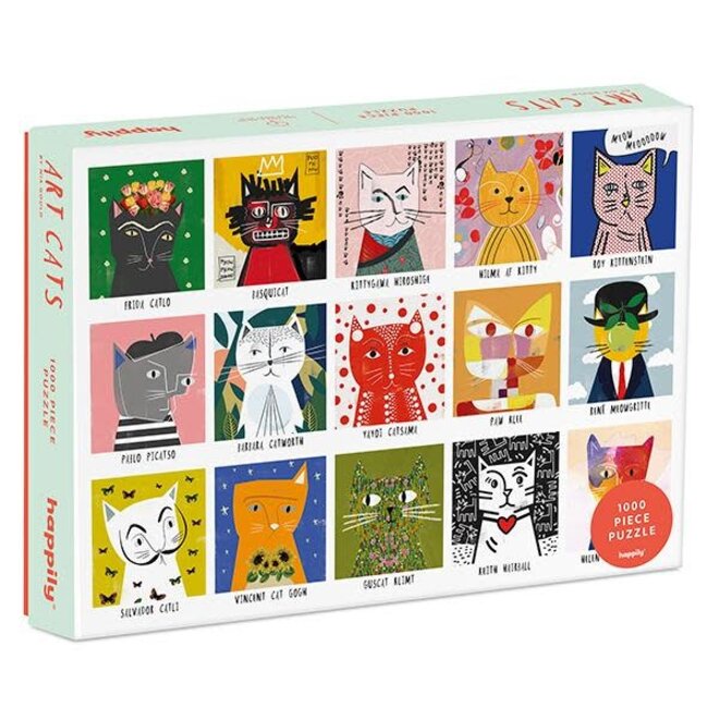 Happily 1000pc Puzzle: Art Cats