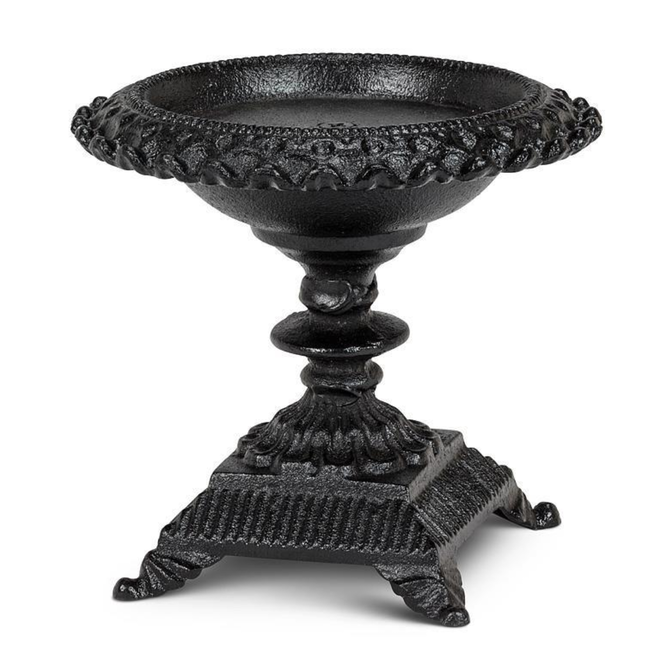 Large Pedestal Candle Holder - Black 6"