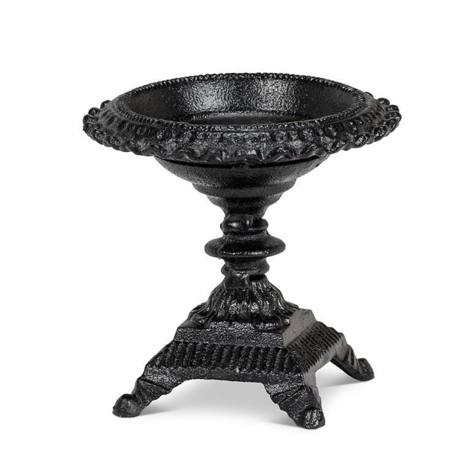Medium Pedestal Candle Holder - Black 5"