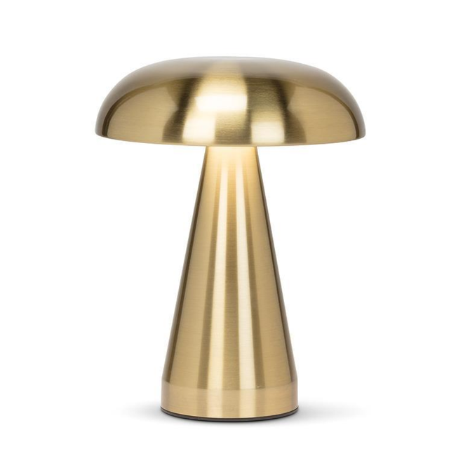 Metallic Mushroom LED Table Light - Gold 8"
