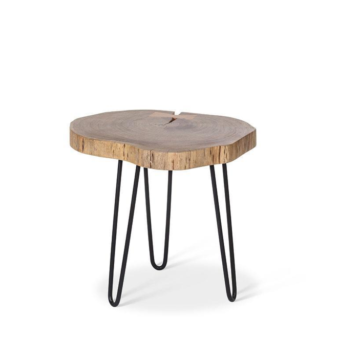 Small Tree Stump Pin Leg Side Table - 14"