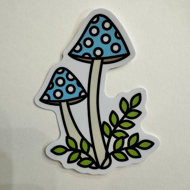 Blue Mushrooms - Vinyl Sticker