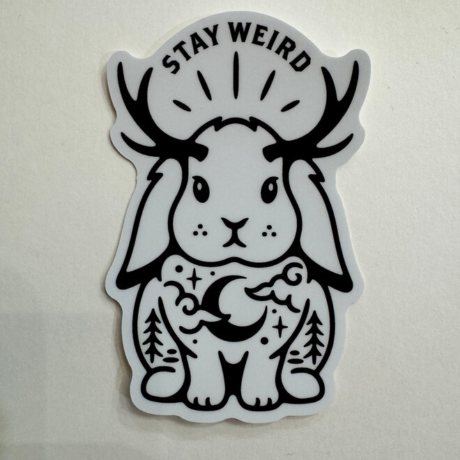 Stay Weird Jackalope Vinyl Sticker