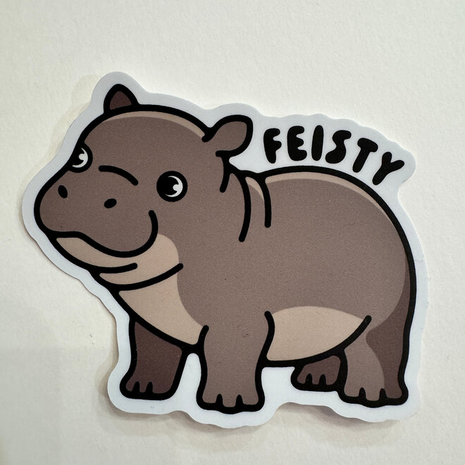Fiesty Pygmy Hippo - Vinyl Sticker