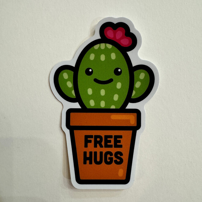 Free Hugs Cactus - Vinyl Sticker