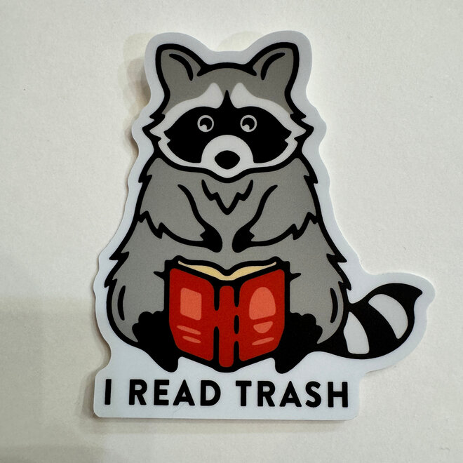 I Read Trash Raccoon - Vinyl Sticker