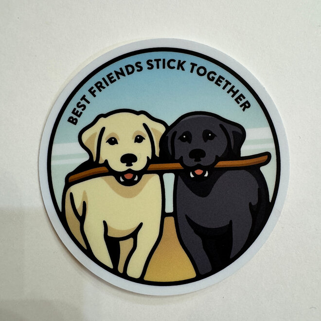 Best Friends Stick Together Labradors - Vinyl Sticker