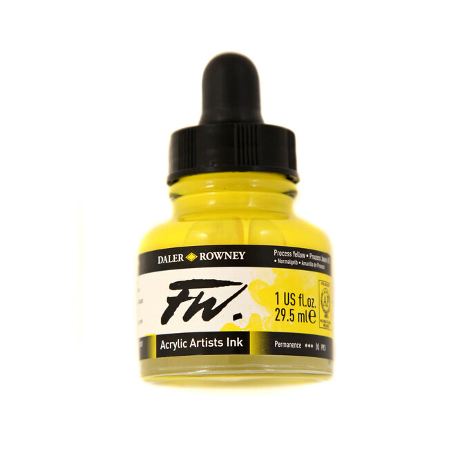 Fw Acrylic Ink Process Yellow 1Oz