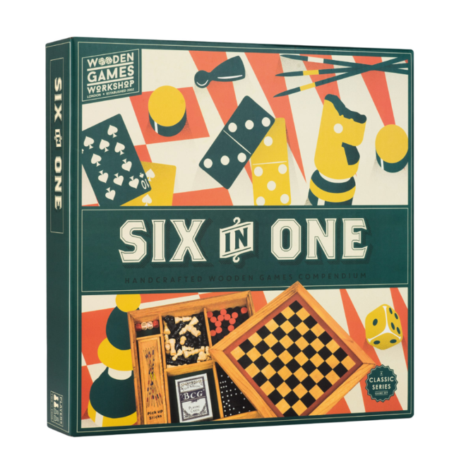Wooden Games Workshop: Six In One - Chess, Draughts, Backgammon, Dominoes, Pick-Up Sticks, & Cards