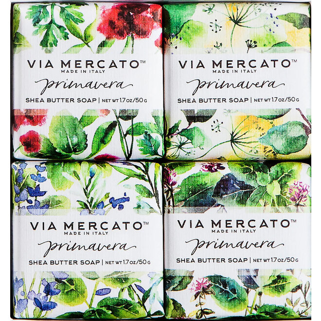 Via Mercato Primavera Assorted Soaps - Fresh Herbs - 50g - Made in Italy