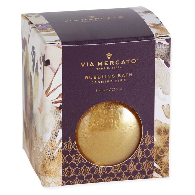 Via Mercato Bubbling Bath Gift - 250ml - Made in Italy - Jasmine Fire