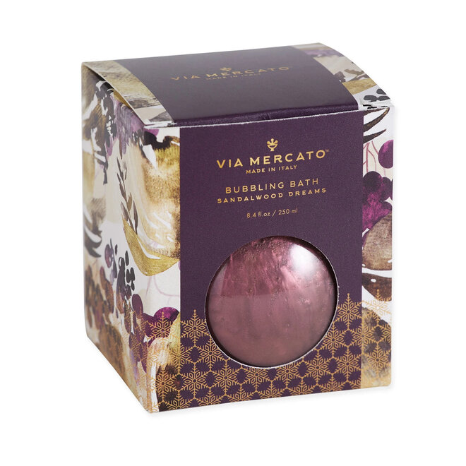 Via Mercato Bubbling Bath Gift - 250ml - Made in Italy - Sandalwood Dreams