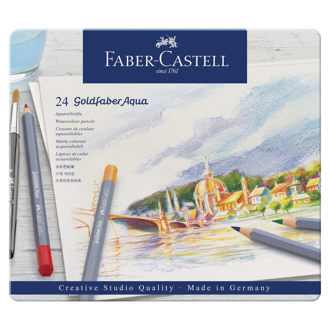 Faber-Castell Goldfaber Aqua Watercolor Pencil Tin 24Pc