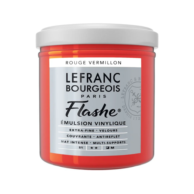 Lefranc & Bourgeois Flashe, Red Vermilion, Matte Artist'S Color, 125Ml Jars