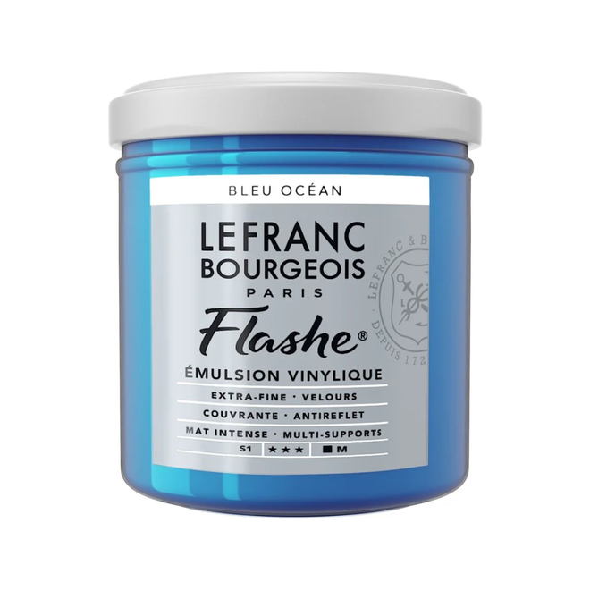 Lefranc & Bourgeois Flashe, Ocean Blue, Matte Artist'S Color, 125Ml Jars