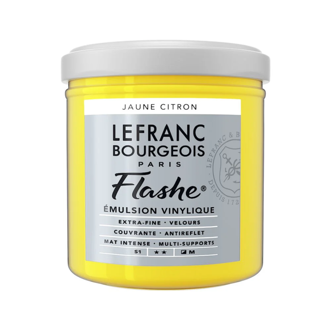 Lefranc & Bourgeois Flashe, Lemon Yellow, Matte Artist'S Color, 125Ml Jars