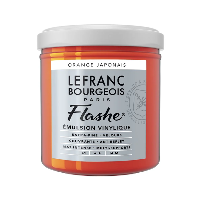 Lefranc & Bourgeois Flashe, Japanese Orange, Matte Artist'S Color, 125Ml Jars