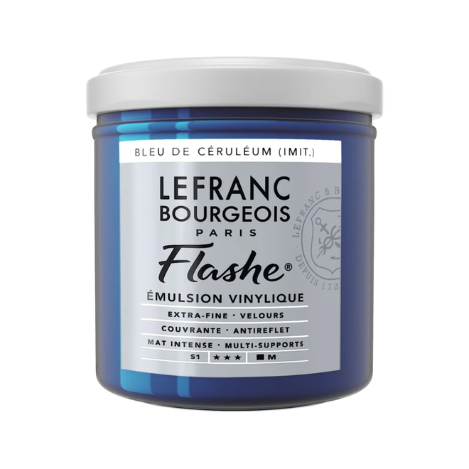 Lefranc & Bourgeois Flashe, Cerulean Blue, Matte Artist'S Color, 125Ml Jars