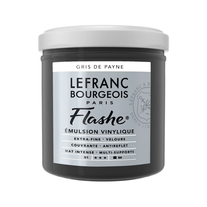 Lefranc Bourgeois  Flashe, Payne'S Grey, Matte Artist'S Color, 125Ml Jars