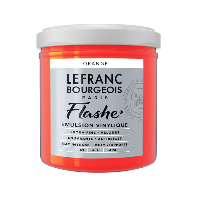 Lefranc Bourgeois  Flashe, Orange, Matte Artist'S Color, 125Ml Jars